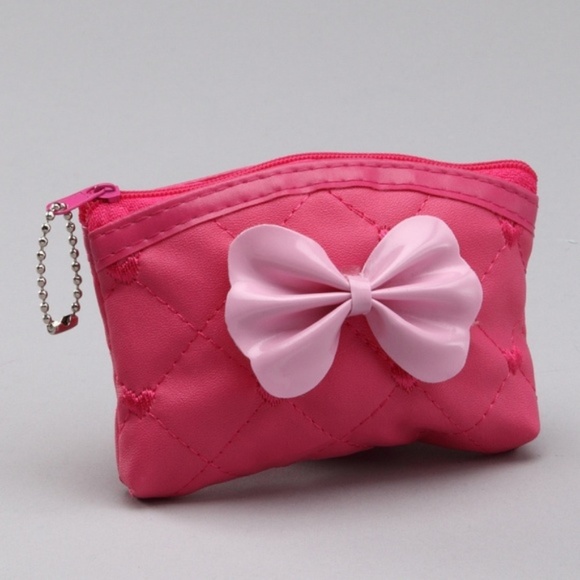 Girl's Hot Pink Headband Barrette Coin Purse Gift - Picture 3 of 8